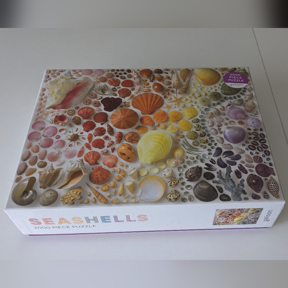 Galison Rainbow Seashells 2000 piece puzzle